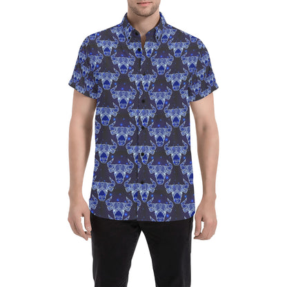 Taurus Print Design LKS302 Men Short Sleeve Button Up Shirt