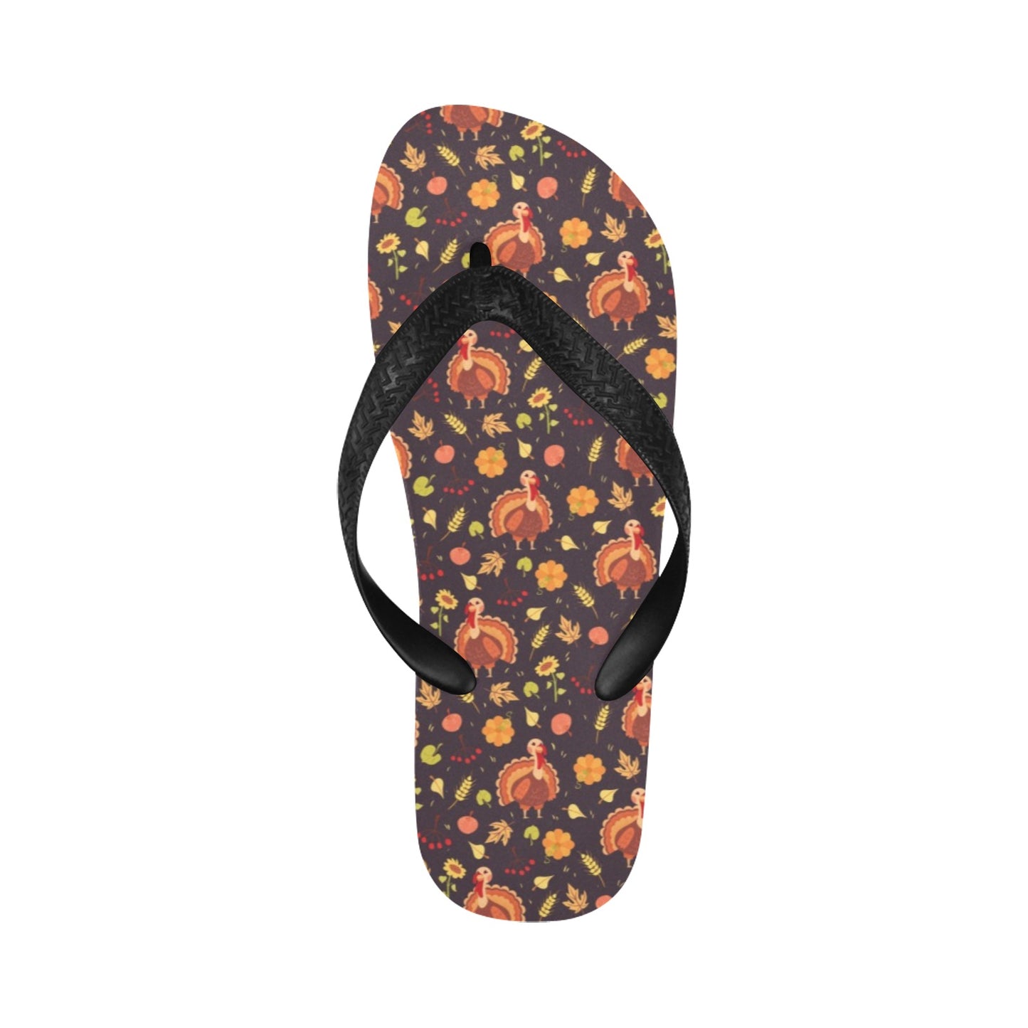 Thanksgiving Print Design LKS305 Flip Flops