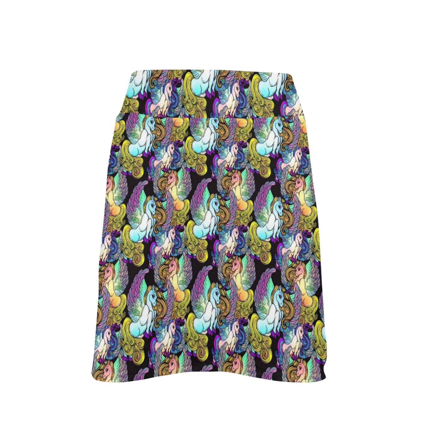 Unicorn With Wings Print Pattern 17" Golf & Pickleball Skort with Pockets