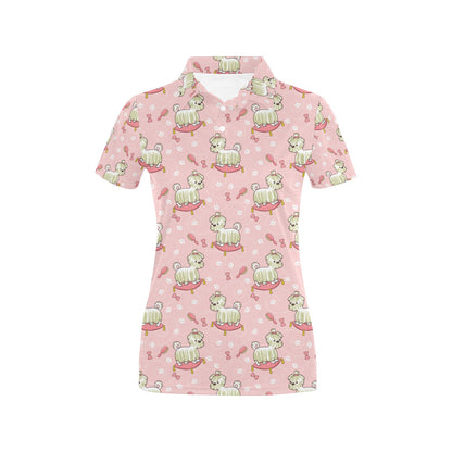 Bichons Frise Pattern Print Design 01 Women's Polo Shirt