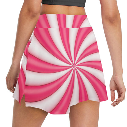 Vortex Twist Swirl Candy Print 17" Golf & Pickleball Skort with Pockets