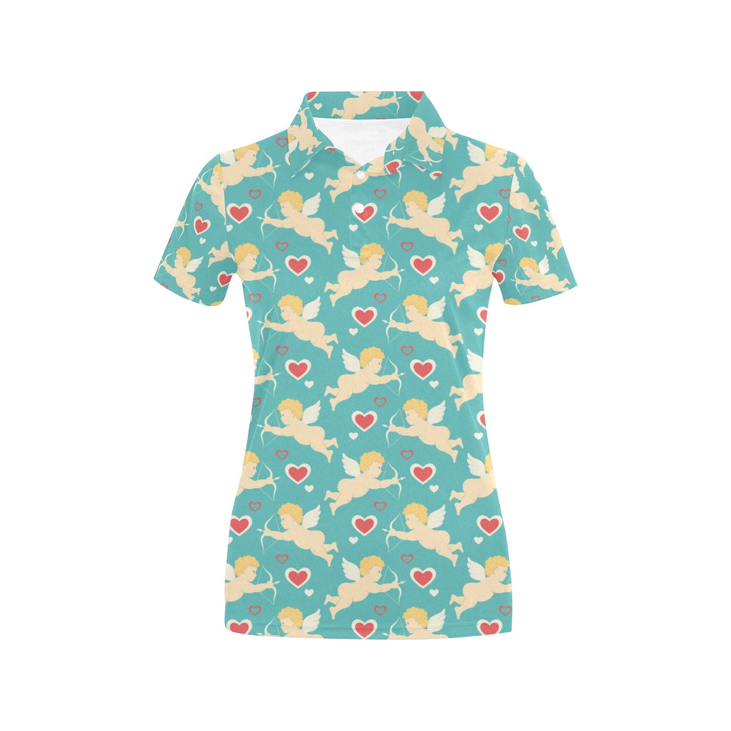 Cupid Pattern Print Design 01 Women's Polo Shirt