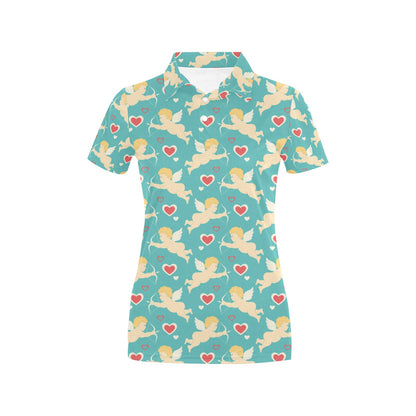 Cupid Pattern Print Design 01 Women's Polo Shirt