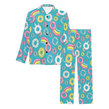 Donut Pattern Print Design DN013 Men's Long Pajama Set