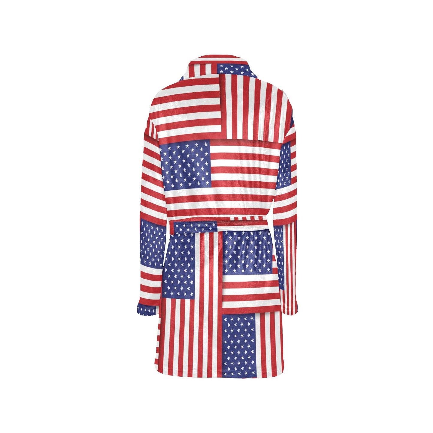 Patriotic US Flag Pattern Print Design A01 Women's Fleece Robe