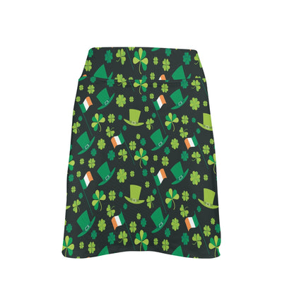Shamrock Saint Patrick's Day Print Design LKS304 17" Golf & Pickleball Skort with Pockets