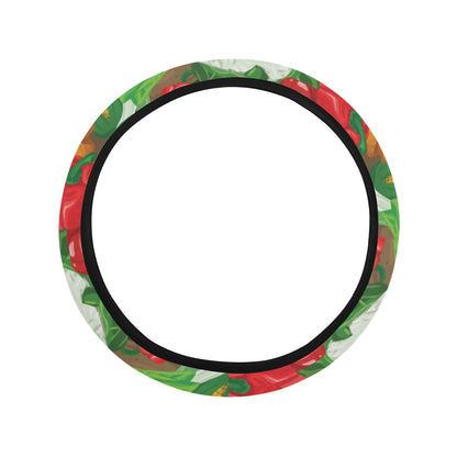 Salad Mix Vegetableprint Design LKS301 Steering Wheel Cover with Elastic Edge
