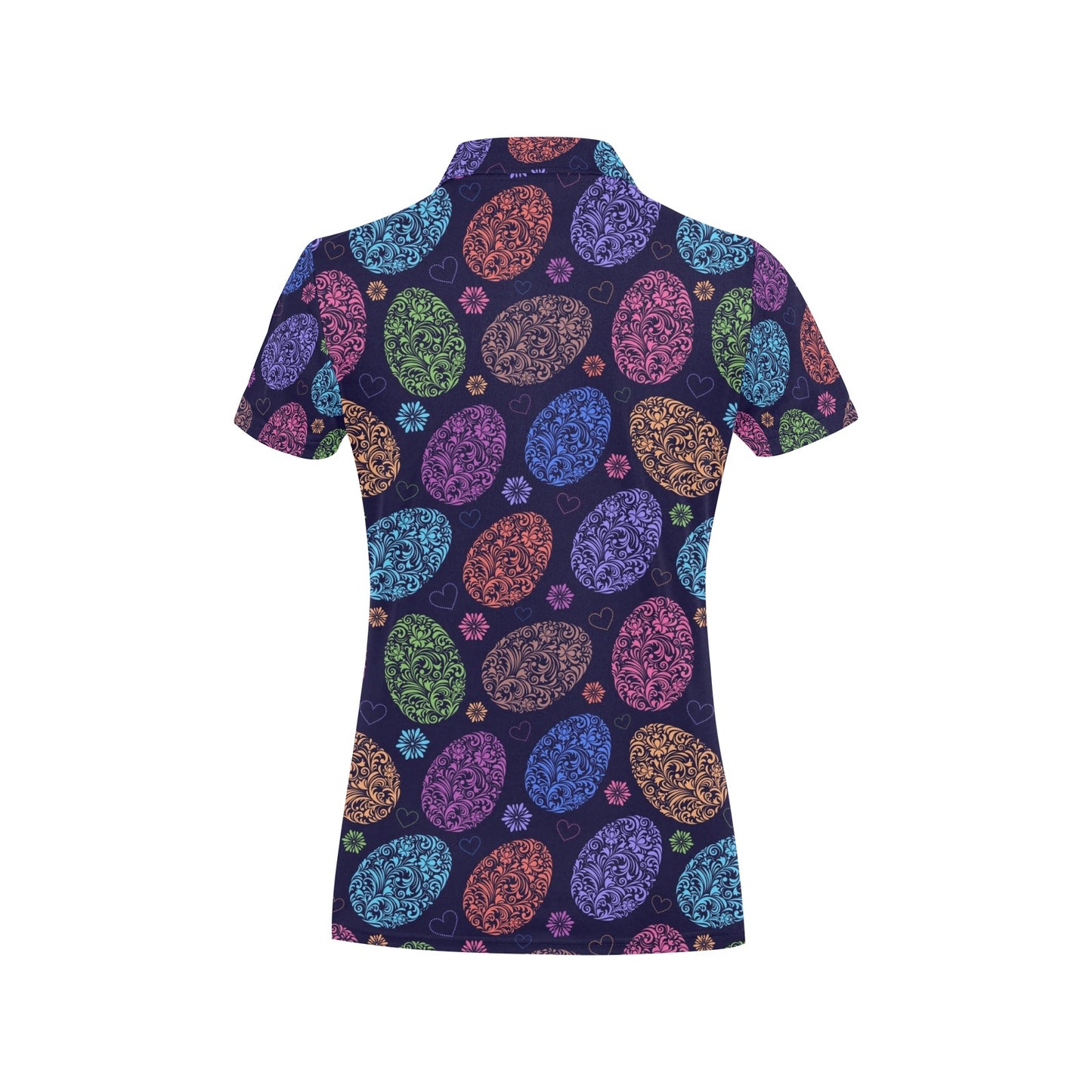 Easter Eggs Pattern Print Design RB012 Women's Polo Shirt