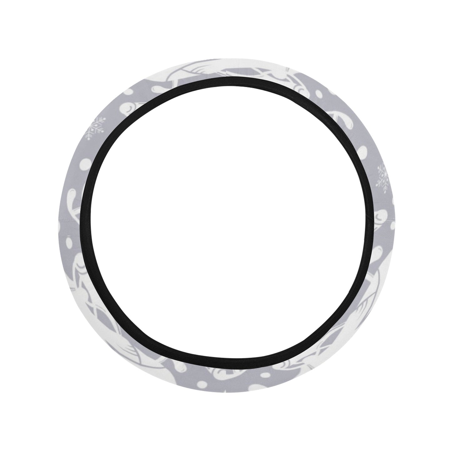 Snowmobile Print Design LKS302 Steering Wheel Cover with Elastic Edge