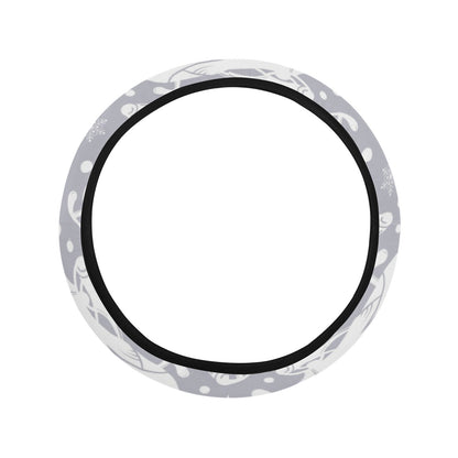 Snowmobile Print Design LKS302 Steering Wheel Cover with Elastic Edge