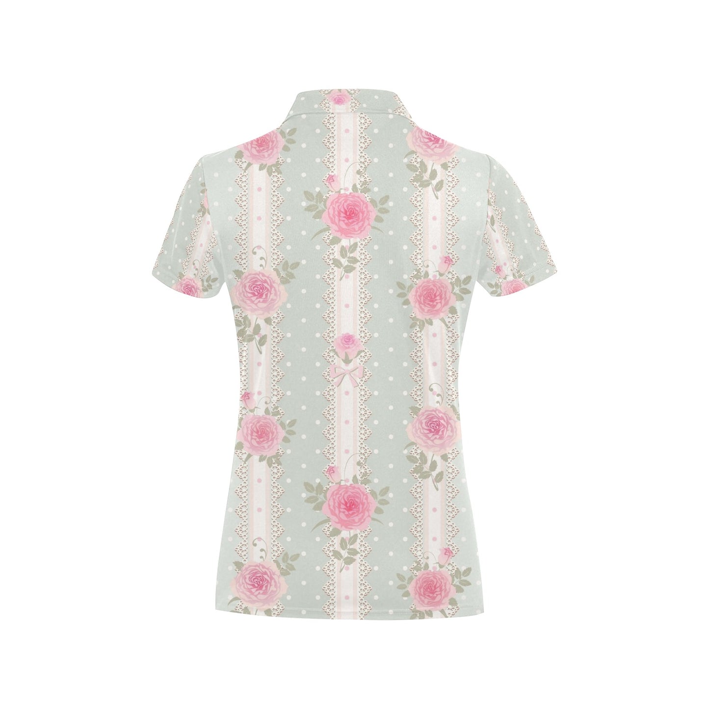 Rose Pattern Print Design RO016 Women's Polo Shirt