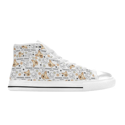 Yorkshire Terriers Print Design LKS308 Men's High Top Canvas Shoes