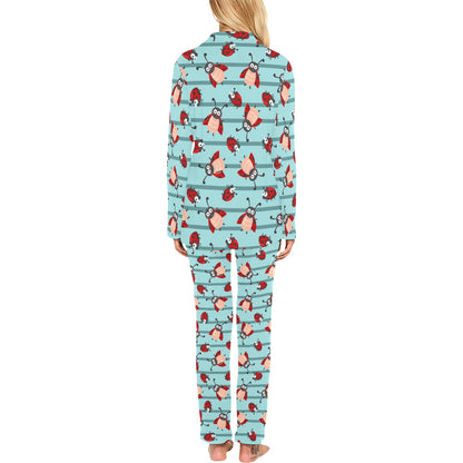 Ladybug Happy Print Pattern Women's Long Pajama Set