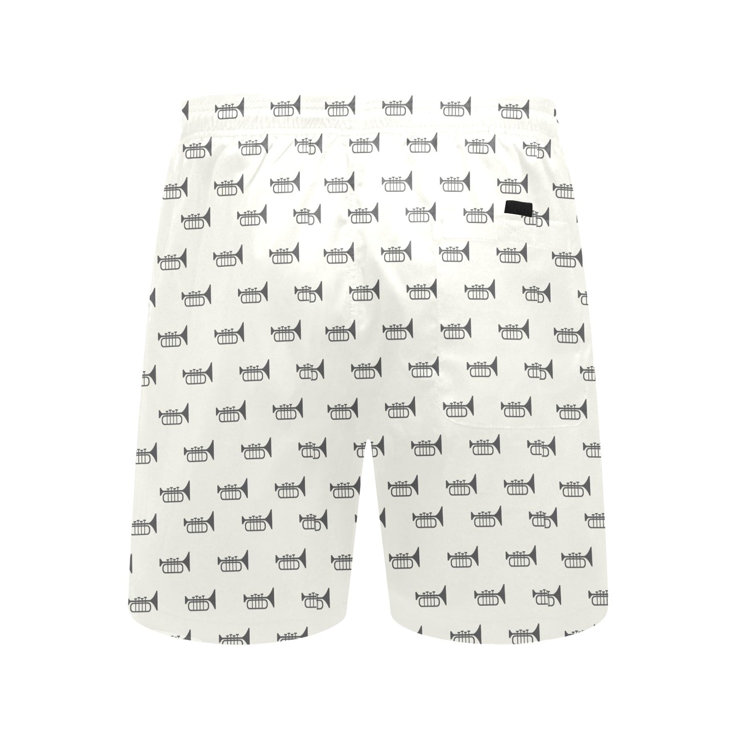 Trumpet Pattern Themed Print Men's Swim Trunks Beach Shorts