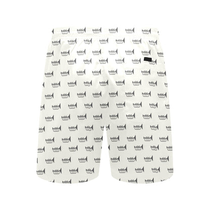 Trumpet Pattern Themed Print Men's Swim Trunks Beach Shorts