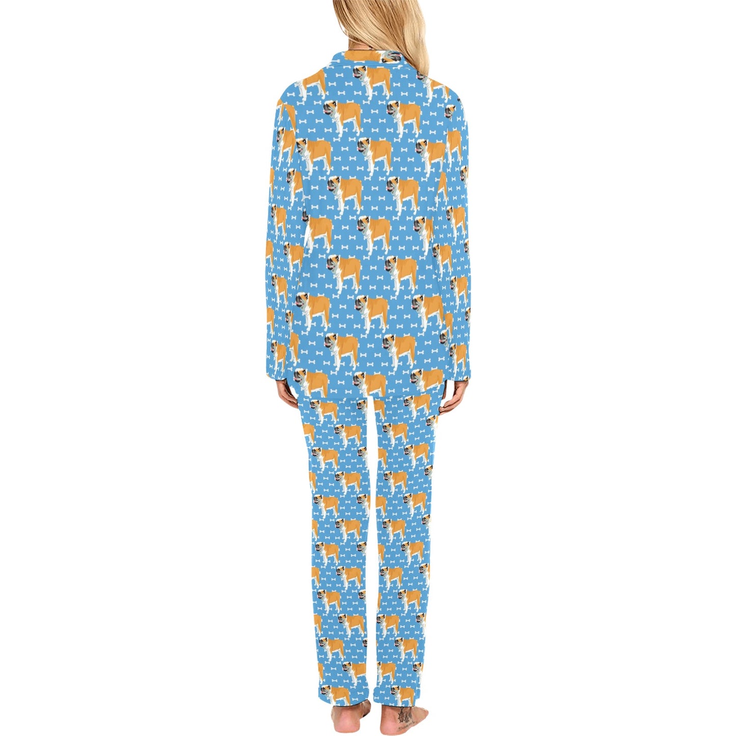Bulldogs Pattern Print Design 06 Women's Long Pajama Set