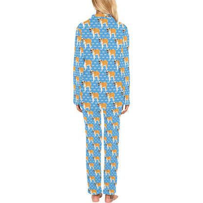 Bulldogs Pattern Print Design 06 Women's Long Pajama Set