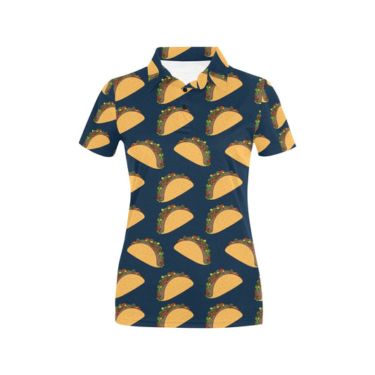 Taco Pattern Print Design TC04 Women's Polo Shirt