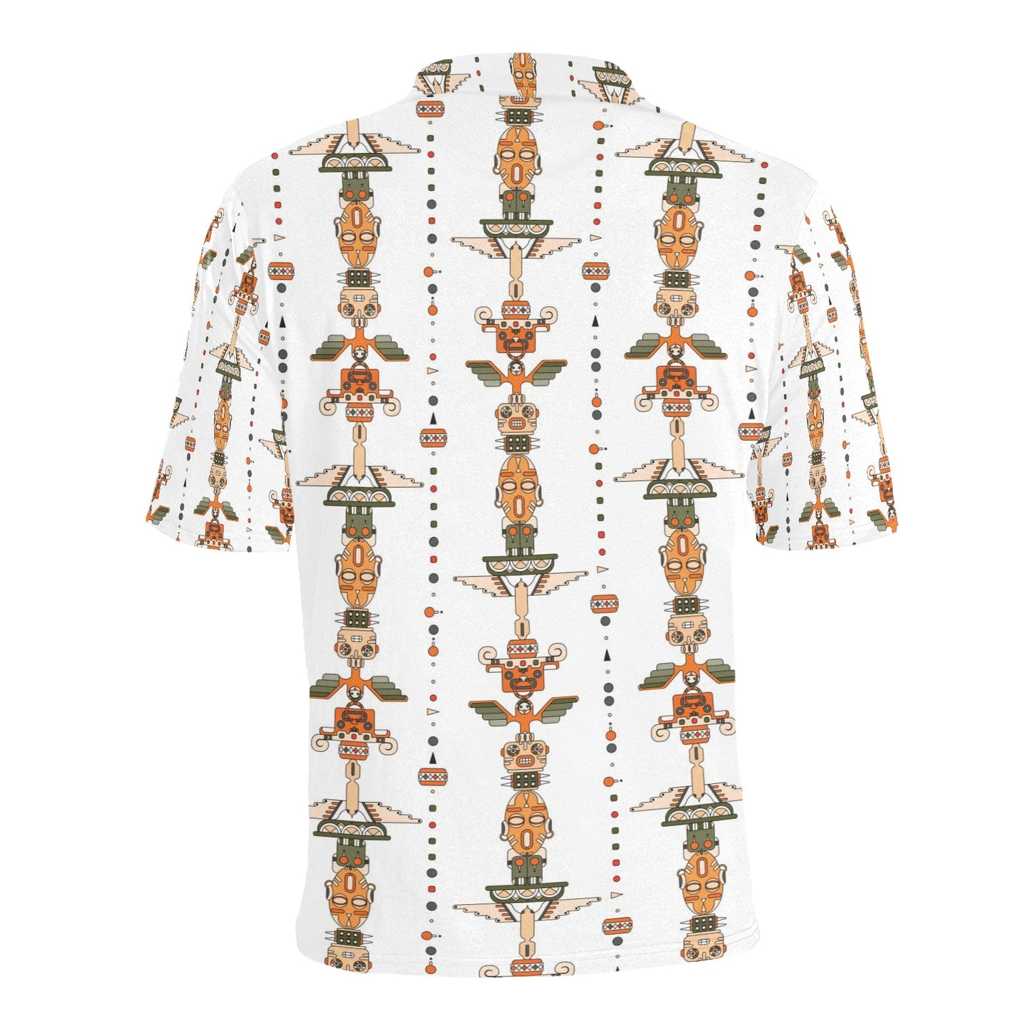 Totem Print Design LKS302 Men Polo Shirt