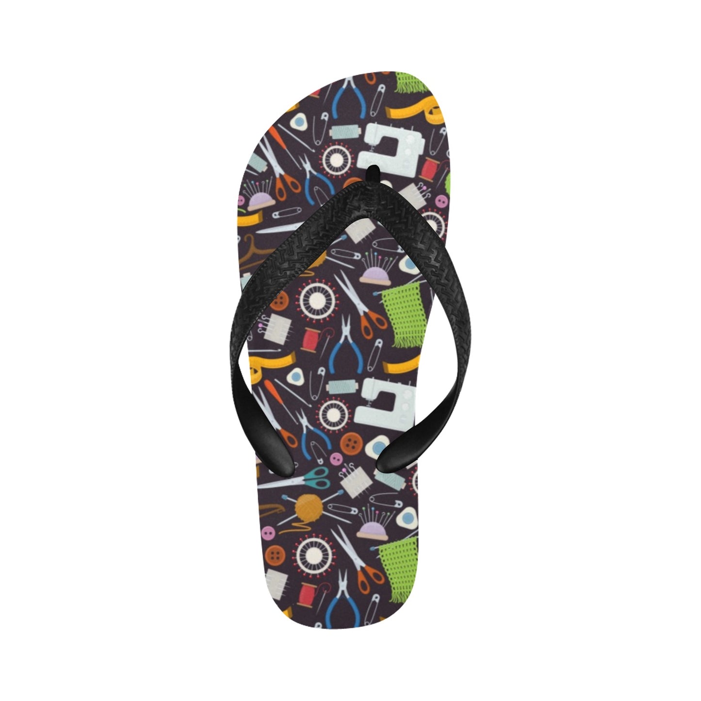 Sewing Equipment Print Design LKS308 Flip Flops