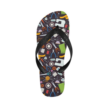 Sewing Equipment Print Design LKS308 Flip Flops