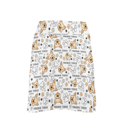 Yorkshire Terriers Print Design LKS308 17" Golf & Pickleball Skort with Pockets