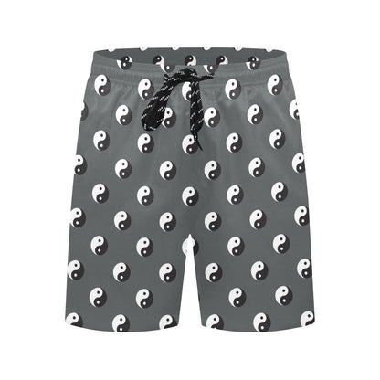 Yin Yang Print Design LKS303 Men's Swim Trunks Beach Shorts