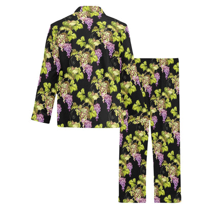 Grape Pattern Print Design GP04 Men's Long Pajama Set