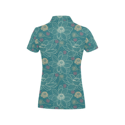 Lotus Pattern Print Design 01 Women's Polo Shirt