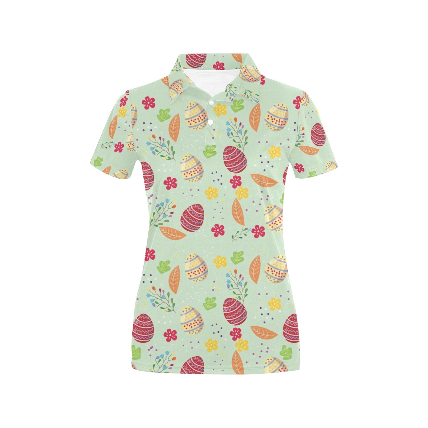 Easter Eggs Pattern Print Design RB07 Women's Polo Shirt