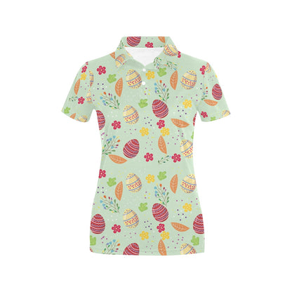 Easter Eggs Pattern Print Design RB07 Women's Polo Shirt