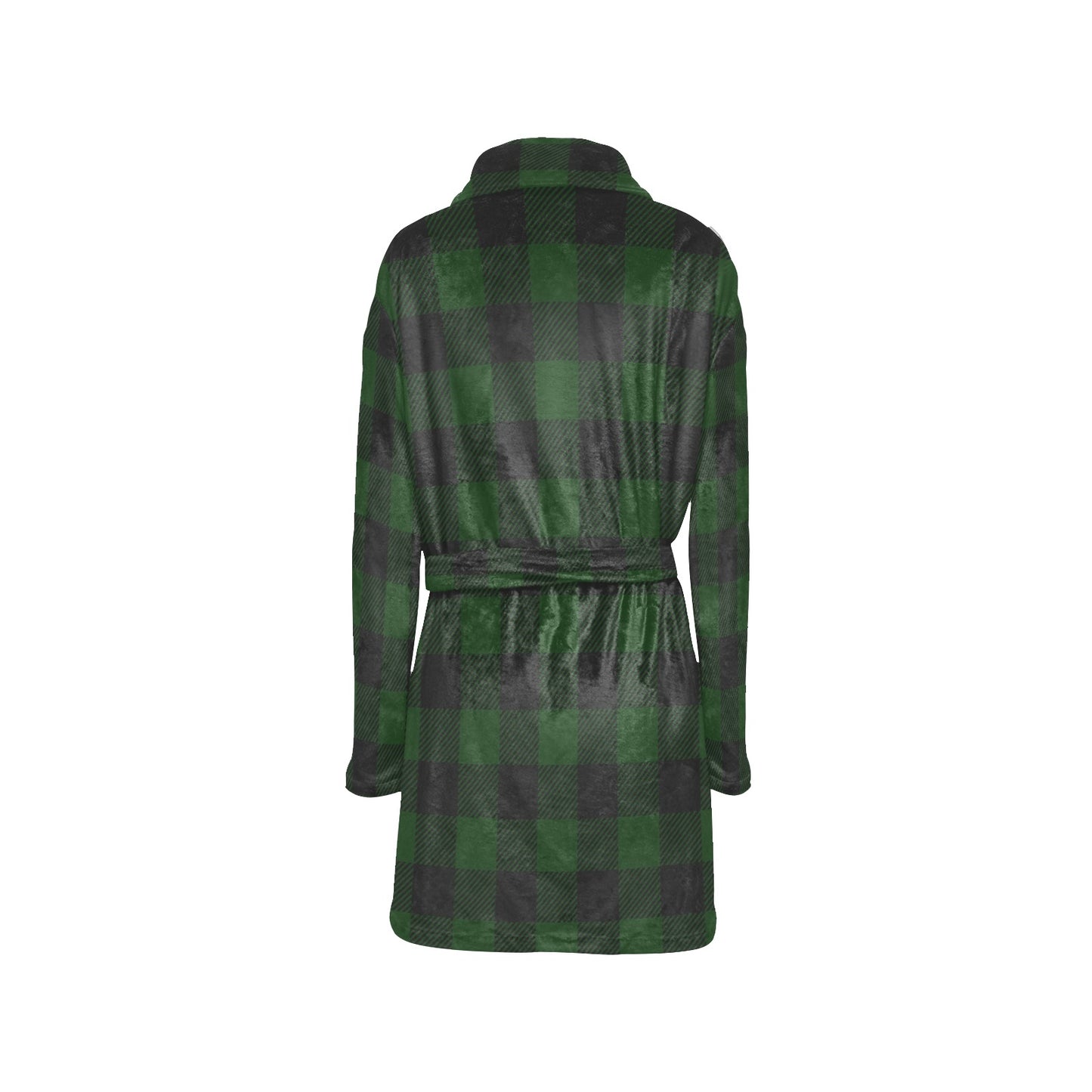 Buffalo check Green Pattern Print Design 02 Women's Fleece Robe
