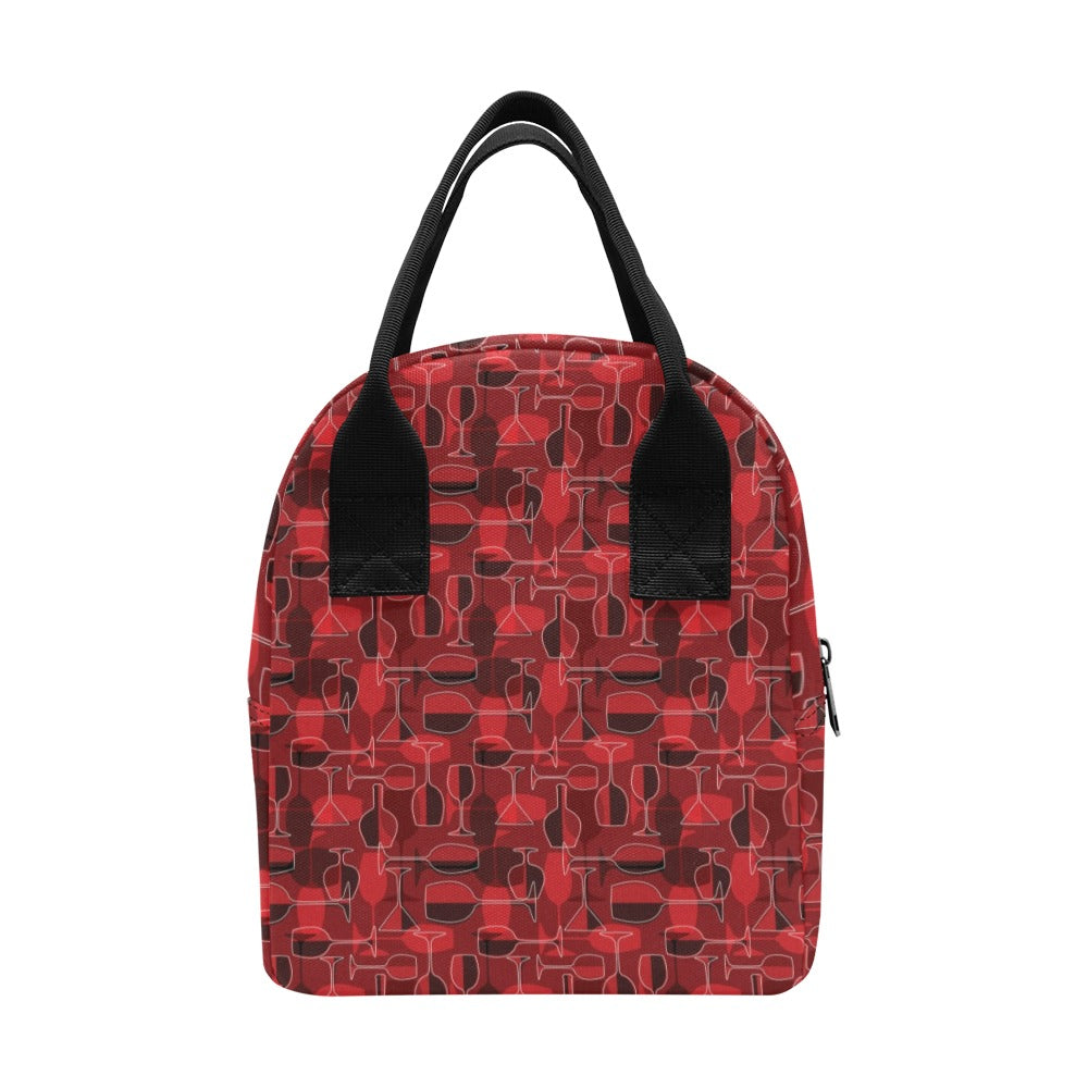 Wine Glass Print Design LKS301 Insulated Lunch Bag
