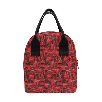 Wine Glass Print Design LKS301 Insulated Lunch Bag