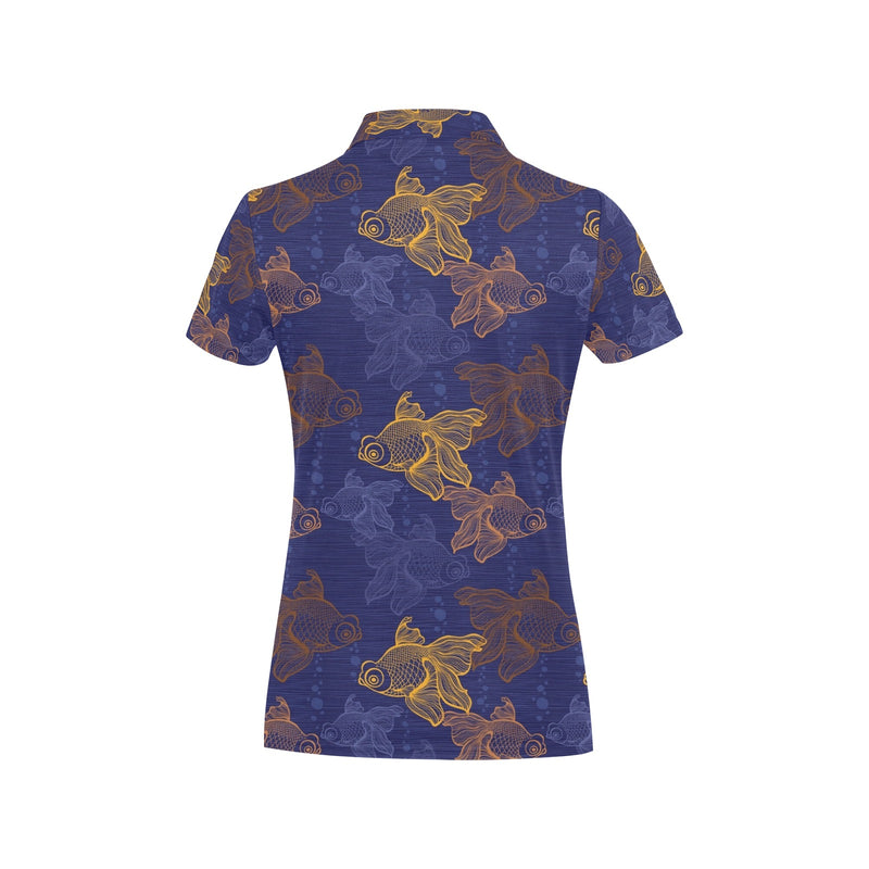 Goldfish Pattern Print Design 01 Women's Polo Shirt