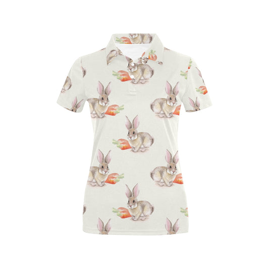 Rabbit Pattern Print Design 01 Women's Polo Shirt