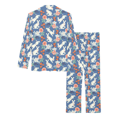 Bunny Pattern Print Design 07 Women's Long Pajama Set