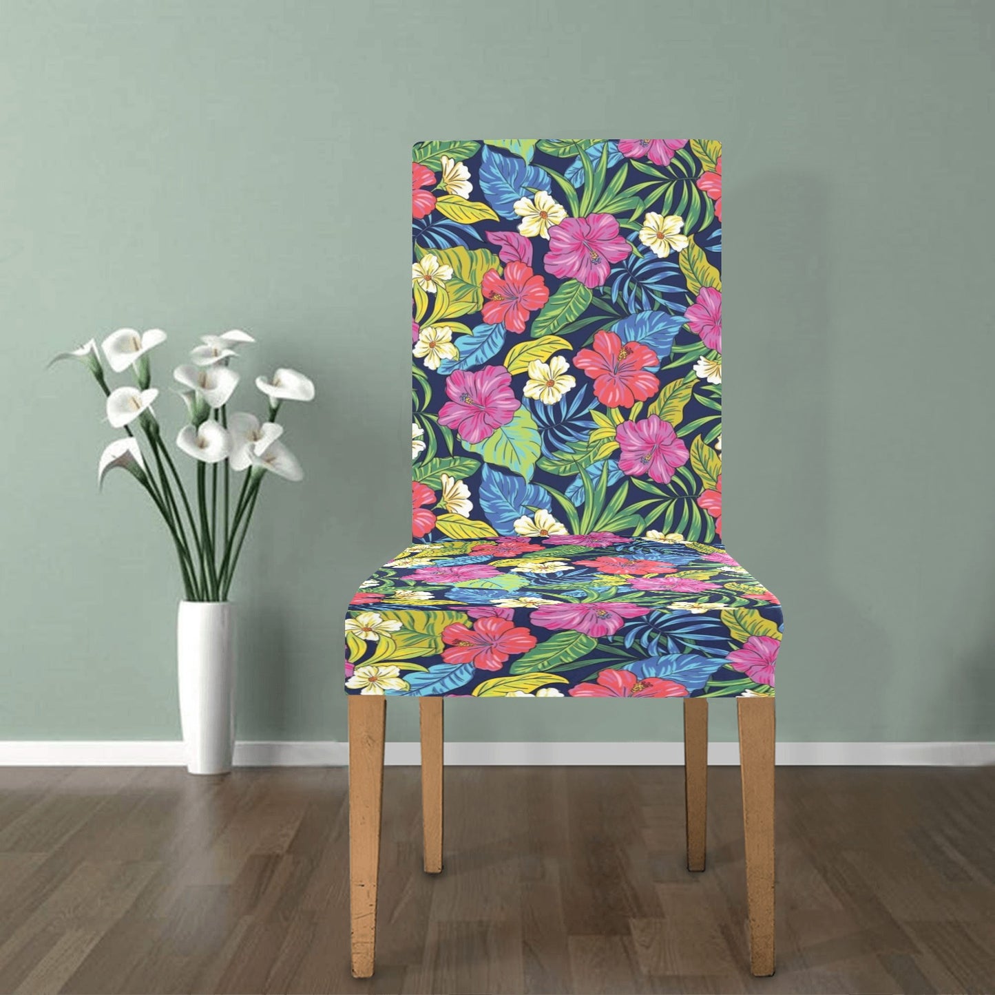 Hibiscus Print Design LKS3010 Dining Chair Slipcover