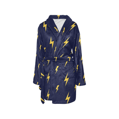Lightning Thunder Pattern Print Design 03 Women's Fleece Robe