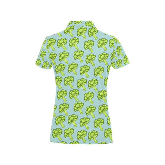 Broccoli Pattern Print Design 02 Women's Polo Shirt