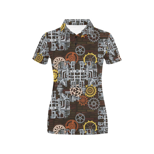 Mechanic Pattern Print Design 04 Women's Polo Shirt