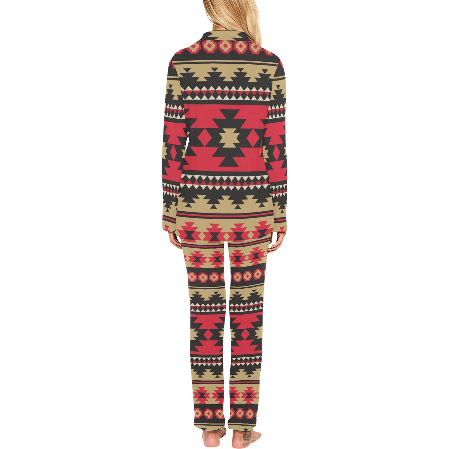 Navajo Pattern Print Design A04 Women's Long Pajama Set