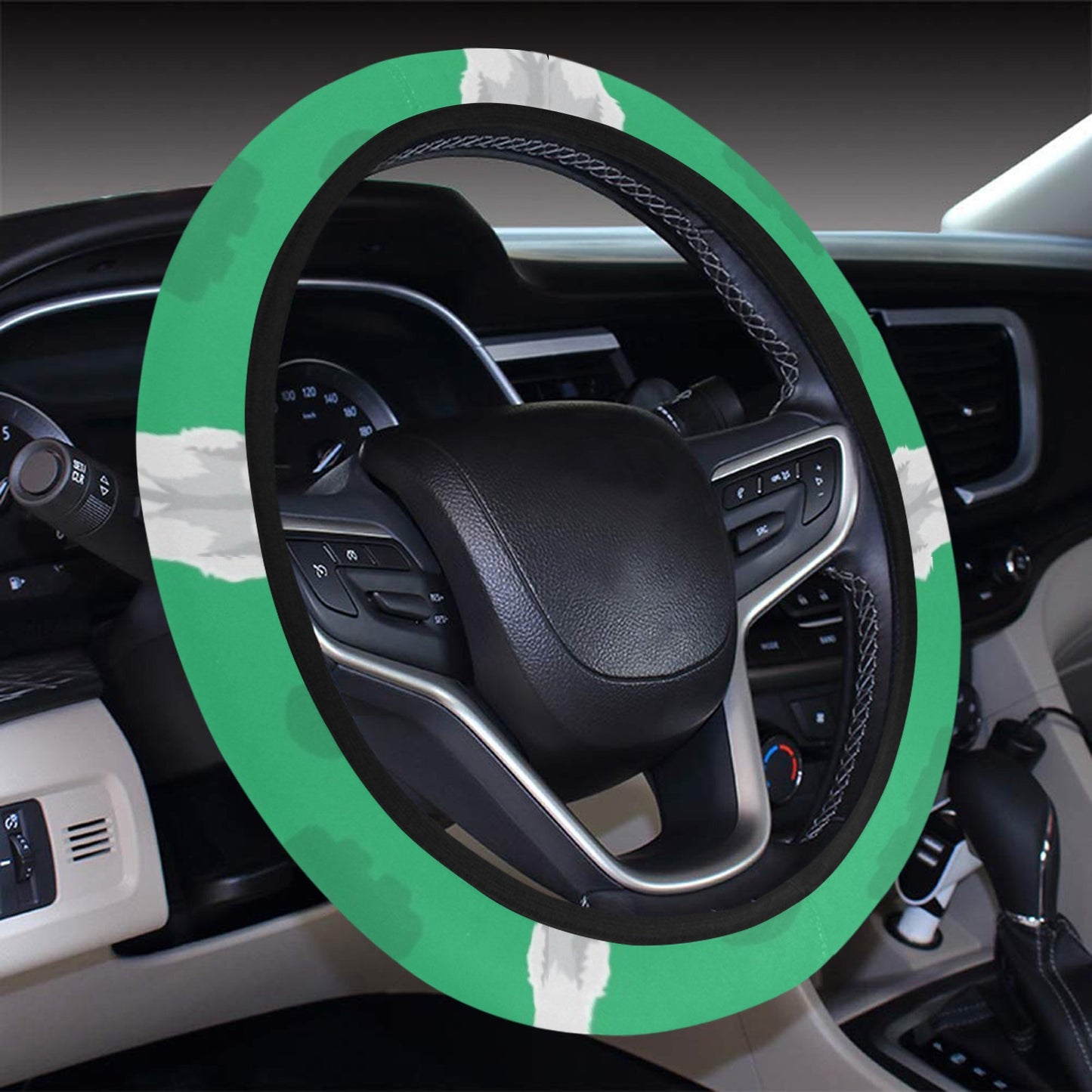 Sealyham Terriers Print Design LKS301 Steering Wheel Cover with Elastic Edge