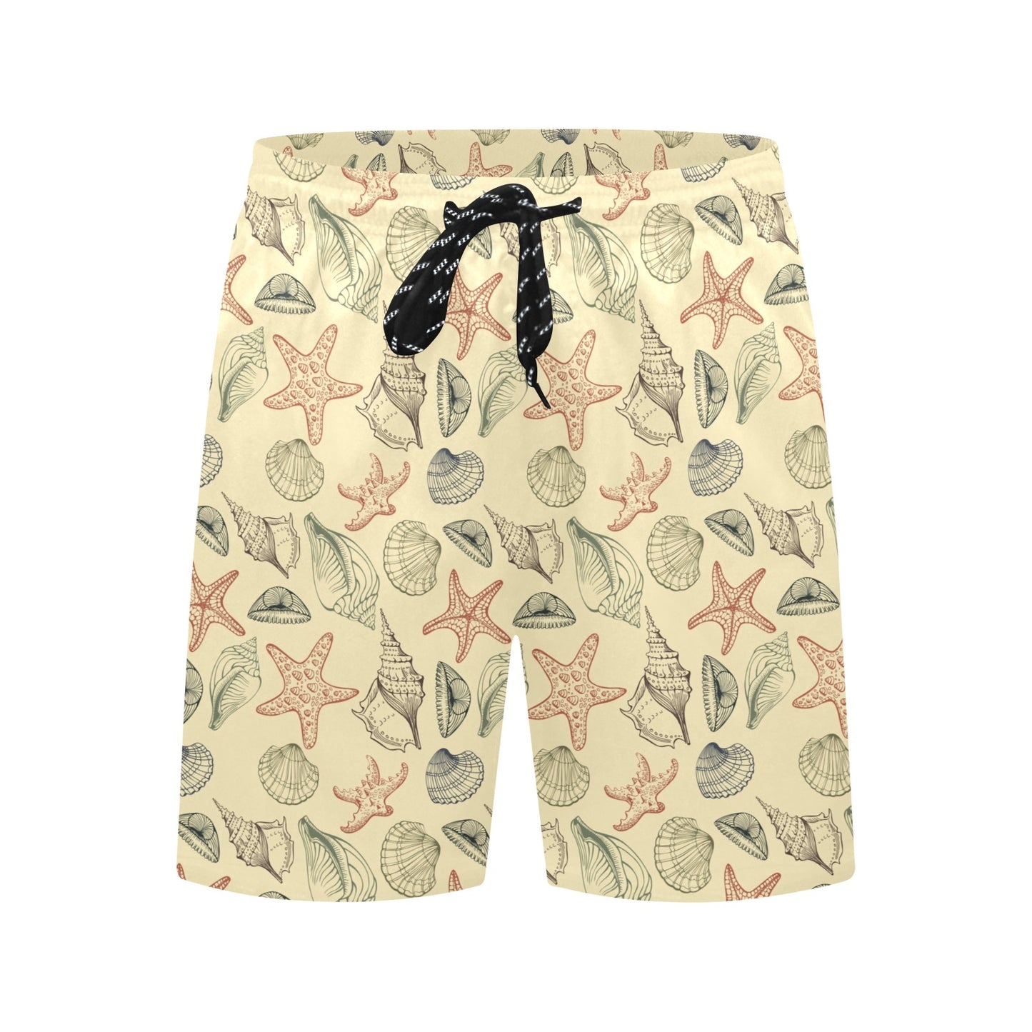 Seashell Print Design LKS305 Men's Swim Trunks Beach Shorts