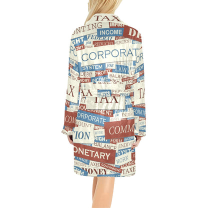 Accounting Financial Pattern Print Design 01 Women's Fleece Robe