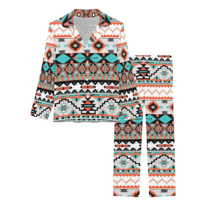 Tribal Aztec Indians pattern Women's Long Pajama Set