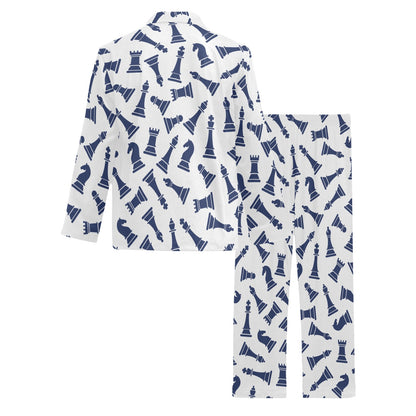 Chess Pattern Print Design 03 Men's Long Pajama Set