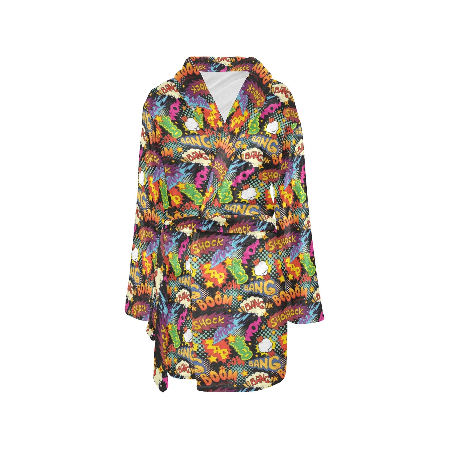 Comic Book Pattern Print Design 01 Women's Fleece Robe