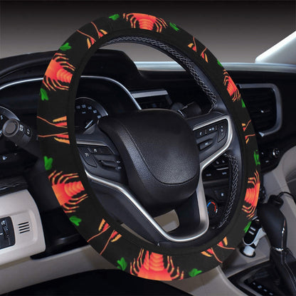 Lobster Print Design LKS403 Steering Wheel Cover with Elastic Edge
