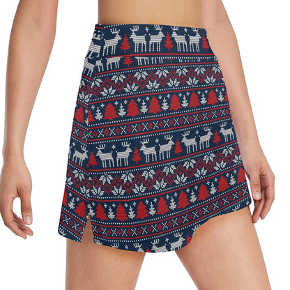 Reindeer Print Design LKS405 17" Golf & Pickleball Skort with Pockets